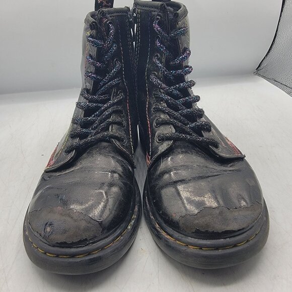 Dr Martens Doc Martens Kids Size 1 Black Sparkle Ray Boots Casual School Comfort - Picture 2 of 12